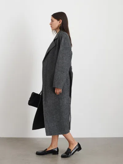 Alex Mill Georgia Wrap Coat In Wool Alpaca In Dark Grey