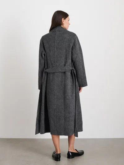 Alex Mill Georgia Wrap Coat In Wool Alpaca In Dark Grey