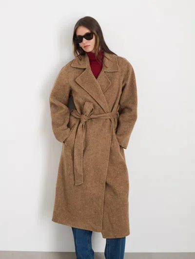 Alex Mill Georgia Wrap Coat In Wool Alpaca In Camel