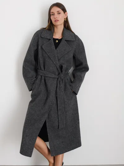 Alex Mill Georgia Wrap Coat In Wool Alpaca In Dark Grey