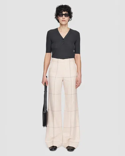 Joseph Wool Tartan Morissey Pant In Cream