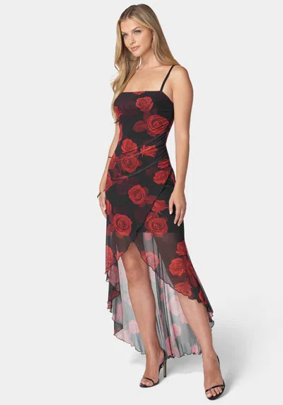 Bebe Wrap Tube Dress In Red