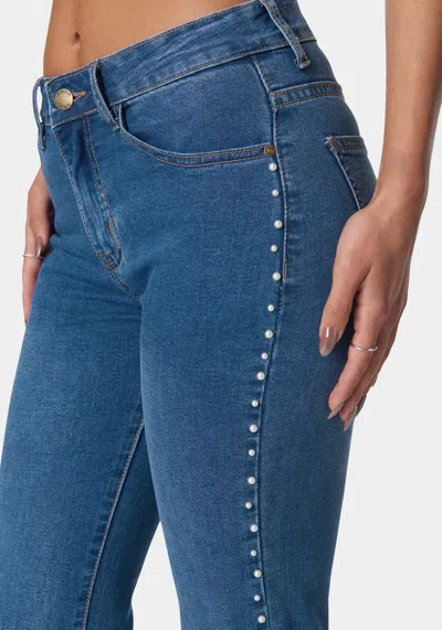 Bebe The Bling String Jean In Medium Blue Wash