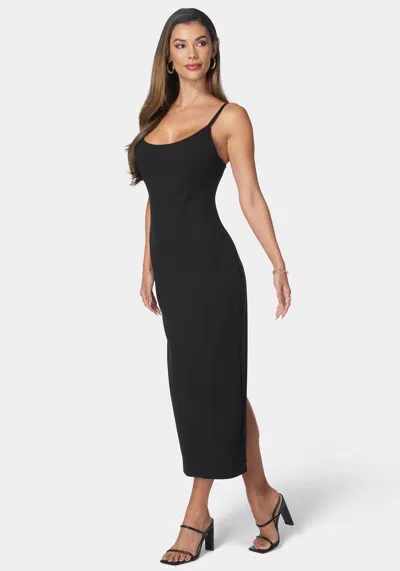 Bebe Rib Tank Maxi Dress In Black