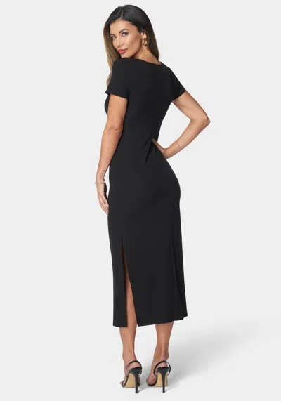 Bebe Square Neck Maxi T-shirt Dress In Black
