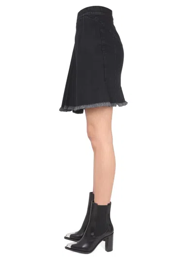 Alexander Mcqueen Women's Asymmetrical Mini Skirt In Black