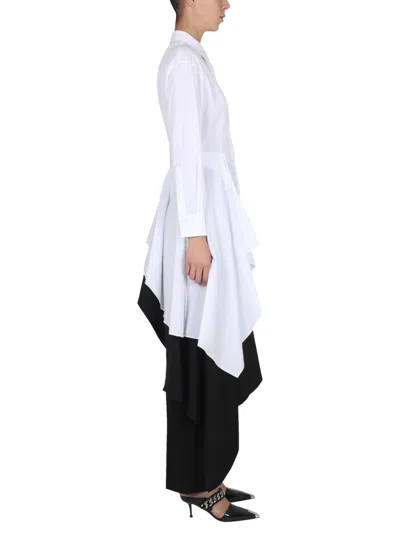 Shop Alexander Mcqueen Women Asymmetric Shirt In White
