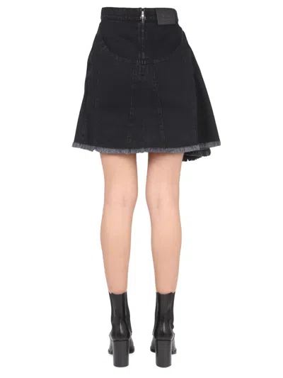 Alexander Mcqueen Women's Asymmetrical Mini Skirt In Black
