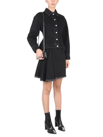 Alexander Mcqueen Denim Jacket In Black