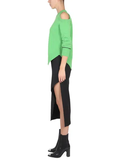 Alexander Mcqueen Asymmetric Wool And Mohair-blend Midi Skirt In Black