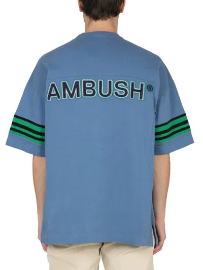 Ambush Loose-fitting T-shirt With Logo Patch In Blue
