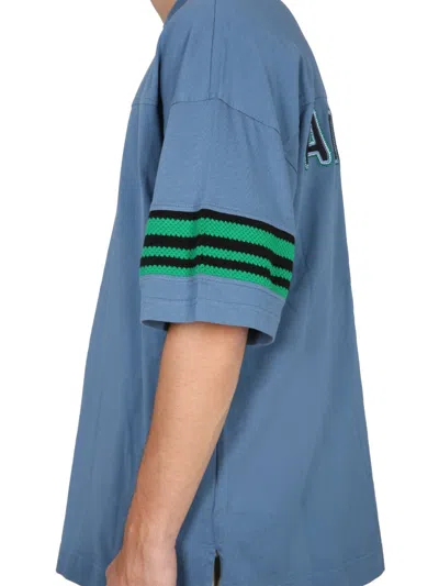 Ambush Loose-fitting T-shirt With Logo Patch In Blue