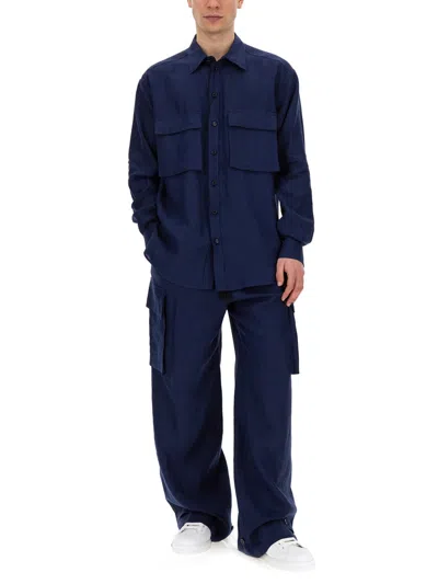 Dolce & Gabbana Shirt With Pockets In Blue