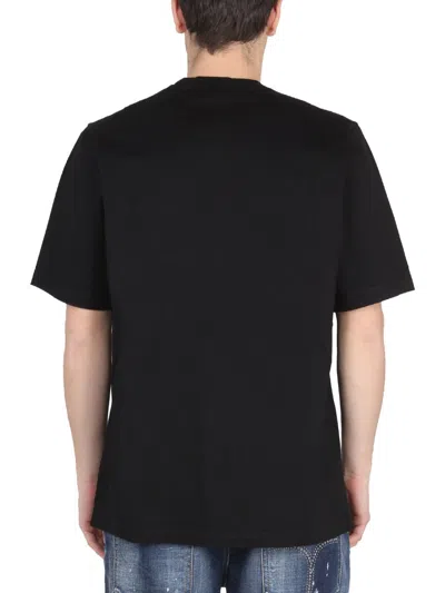 Dsquared2 Shark Motif Logo Print T-shirt In Black