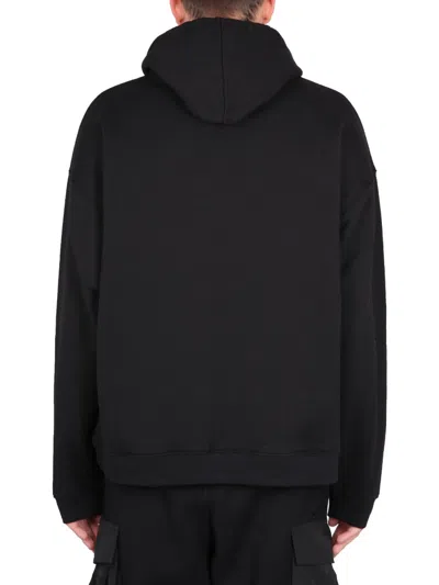 Dsquared2 Palm-tree Print Cotton Hoodie In Black