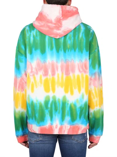 Dsquared2 Logo Print Hoodie Man Sweatshirt Sky Blue Size Xxl Cotton In Multicolor