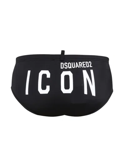 Dsquared2 Dsquared Black Stretch Nylon Swimming Brief In Black