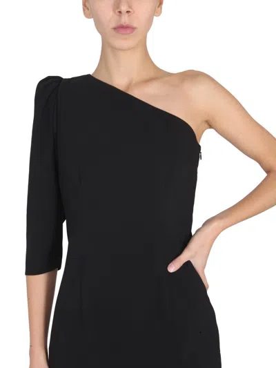 Dsquared2 One Strap Asymmetric Neckline Short Dress In Black