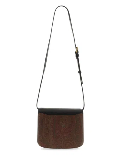Etro Essential Canvas And Leather Small Bag In Black