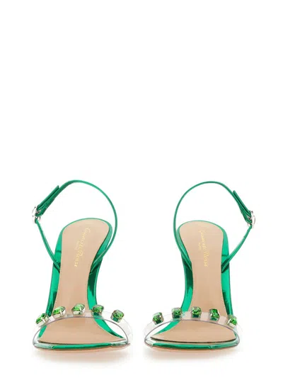 Gianvito Rossi Ribbon Candy Crystal-embellished Pvc Sandals In Green