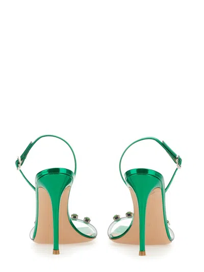 Gianvito Rossi Ribbon Candy Crystal-embellished Pvc Sandals In Green