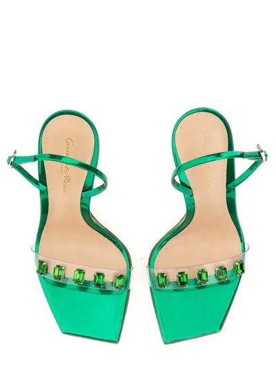 Gianvito Rossi Ribbon Candy Crystal-embellished Pvc Sandals In Green
