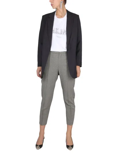 Isabel Marant "sioliran" Checkered Pattern Cropped Trousers In Multicolor