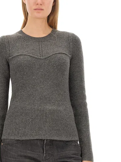 Isabel Marant Zilyae Slim Fit Pullover In Gray