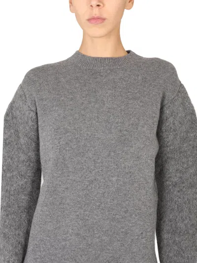 Jil Sander Wool Blend T-shirt With Soft Shoulders In Gray