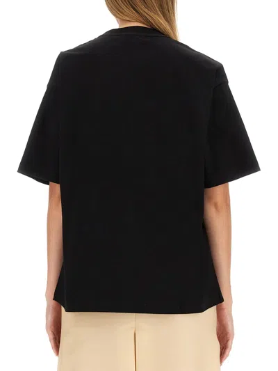 Shop Lanvin Women T-shirt With Logo In Black