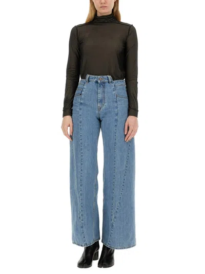 Maison Margiela Maison Martin Margiela Women Body Collo Alto Semitrasparente In Black
