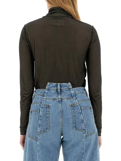 Maison Margiela Maison Martin Margiela Women Body Collo Alto Semitrasparente In Black