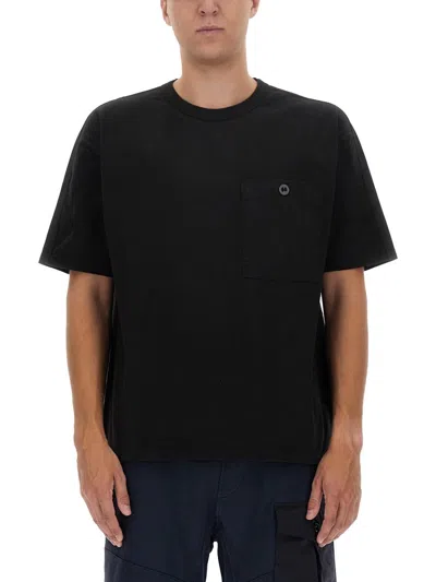 Ten C Logo Pocket T-shirt With Buttons In Black