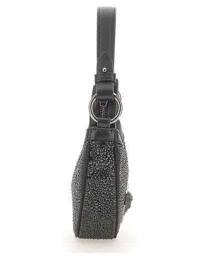 Versace Women Mini Hobo Bag With Crystals In Black