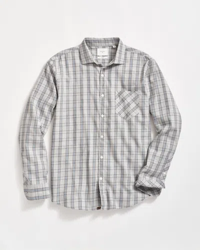 Billy Reid Melange Plaid John T Shirt In Light Grey Melange