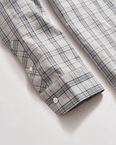 Billy Reid Melange Plaid John T Shirt In Light Grey Melange