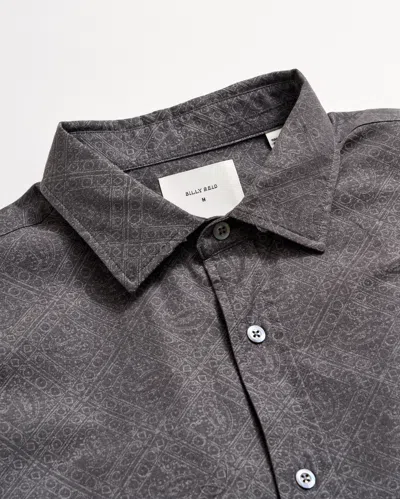 Billy Reid Paisley Melange Cedar Shirt In Asphalt