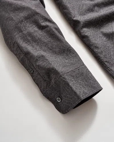 Billy Reid Paisley Melange Cedar Shirt In Asphalt