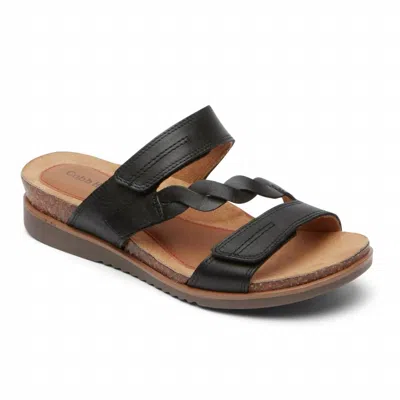Cobb Hill Women's May Wave Slide Sandal - Extra Wide Width In Black In Black