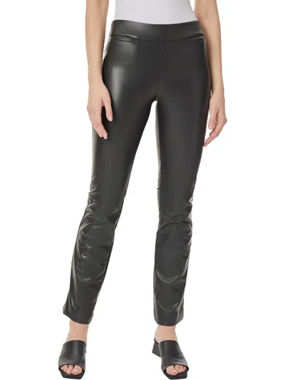 Jones New York Coin Pocket Pull-on Faux Leather Bootcut Pants In Black