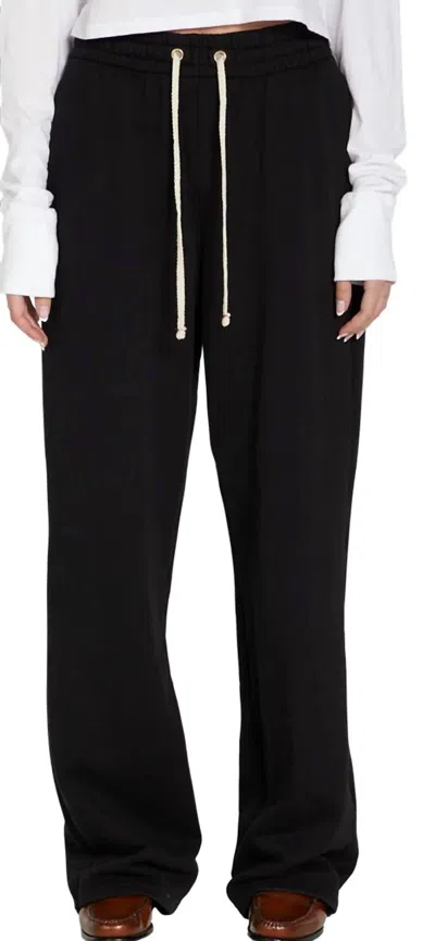 Les Tien Classic Fleece Classic Cotton Sweatpants In Black