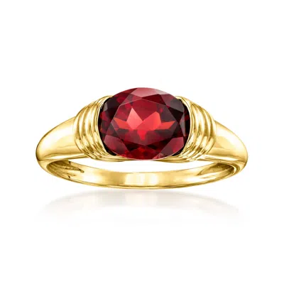 Ross-simons Garnet Ring In 14kt Yellow Gold In Red