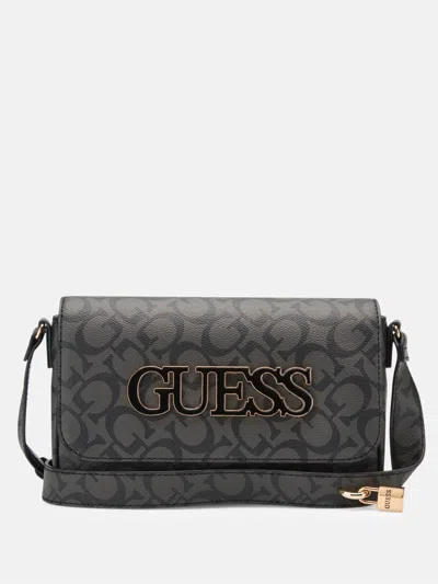 Guess Factory Reinee Fold-over Crossbody In Grey