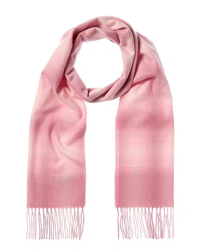 Amicale Cashmere Ombre Windowpane Cashmere Scarf In Pink