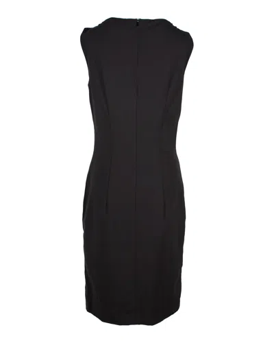Hugo Boss Boss  Dirusa Crewneck Sleeveless Pencil Dress In Black Wool In Black