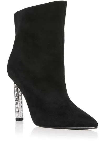 Aqua Perin Womens Suede Pointed Toe Booties In Multi