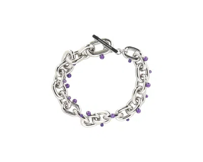 Rabanne Xl Pearl-embellished Chain-link Necklace In Silver Metal In Silver