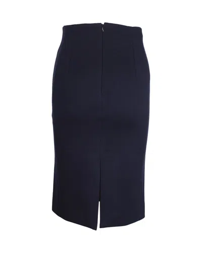 Moschino Knee-length Pencil Skirt In Navy Blue Wool In Blue