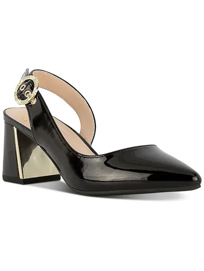 Jones New York Candree Womens Patent Leather Block Heel D'orsay Heels In Black