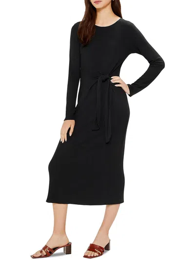 Three Dots Karen Womens Knit Crew Neck Sweaterdress In Black